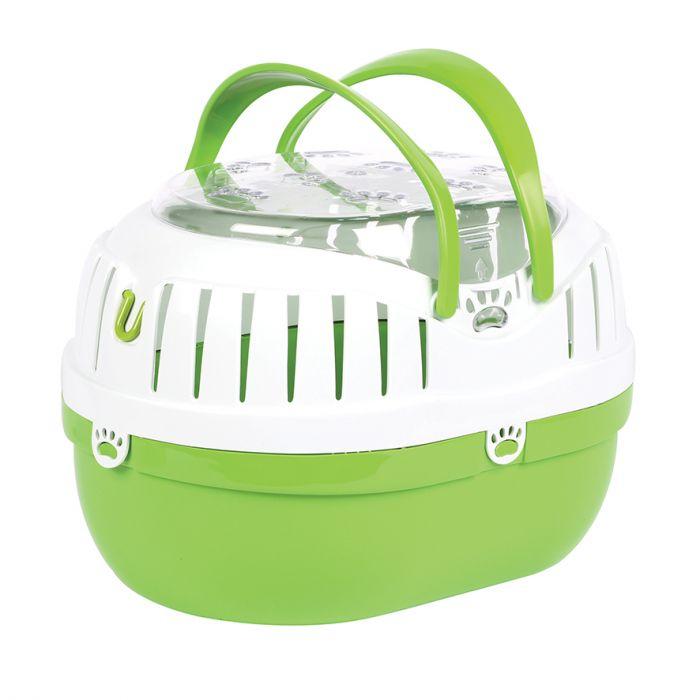 Animal Carrier, Out and About by Happy Pet, Small (Approx 28cm x 19.5cm x 18cm) - Green/White